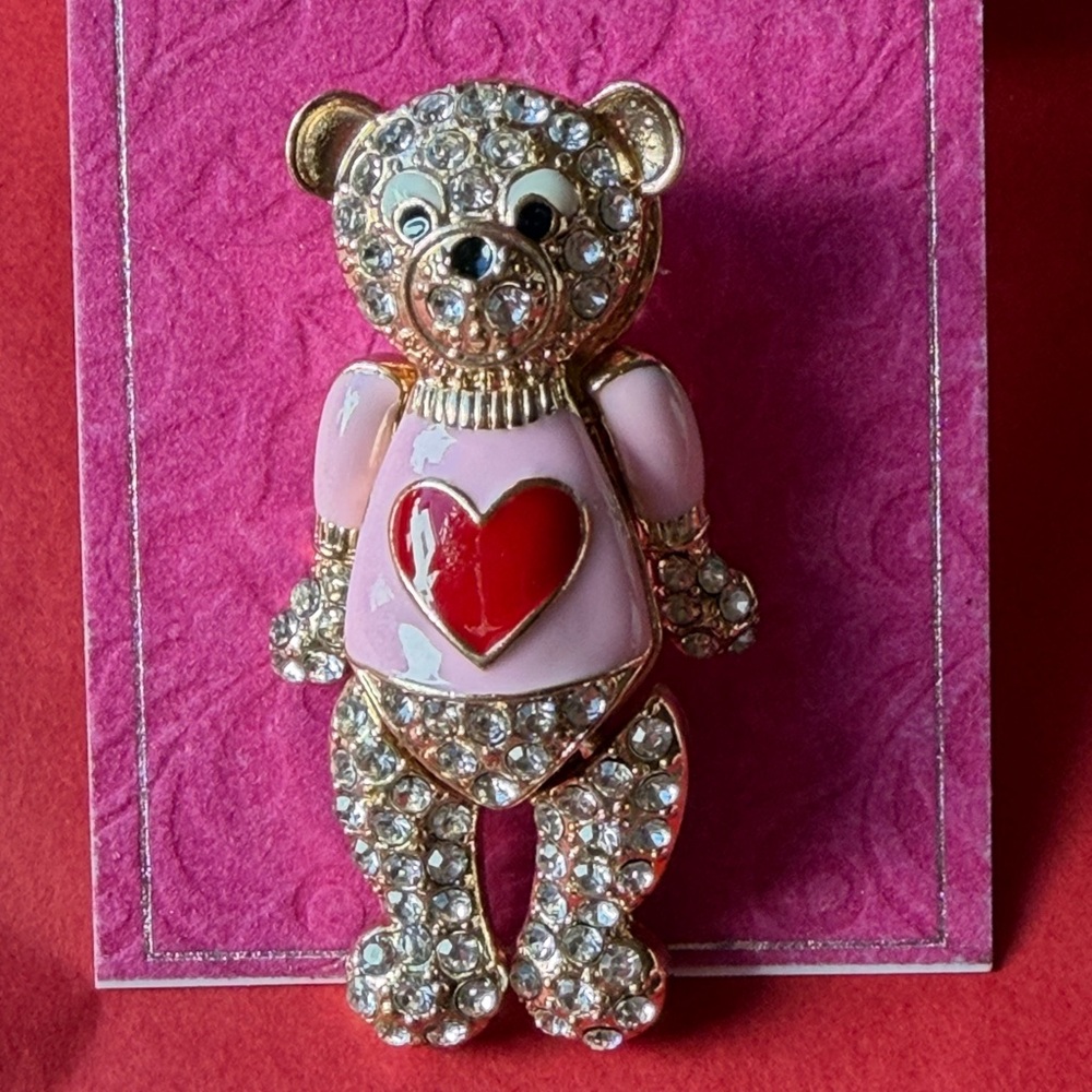 🧸❤️🧸HOLIDAY LANE SPARKLING TEDDY BEAR BROOCH 🧸 NWT 🧸❤️🧸 - Picture 5 of 16